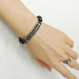 Men Women Brown Blue Tiger Eye Bracelet 925 Stamp Sterling Silver Lucky Charm DiyNotion Handmade BR970