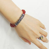 Men Women Red Agate Bracelet 925 Stamp Sterling Silver Lucky Charm DiyNotion Handmade BR973