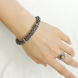 Men Women Hematite Bracelet 925 Stamp Sterling Silver Celtic Charm DiyNotion Handmade BR978