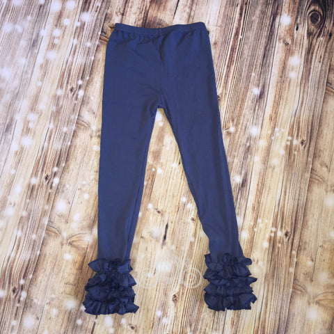 Navy Icing Ruffle Legging