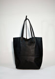 Shopping Bag Black Leather Bag Tote Bag Black Bag Leather Shopper Leather Hobo Bag Leather Travel Bag  Italian Leather Bag Borsa di Pelle