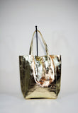Tote Bag Leather Patent Golden Leather Shopper Leather Hobo Bag Leather Travel Bag Everyday Tote Italian Leather Bag Borsa Di Pelle