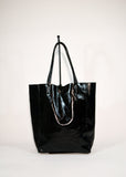 Leather Bag Leather Tote Bag Patent Black Italian Leather Tote Bag Leather Shopper Leather Hobo Bag Leather Travel Bag Everyday Tote Italian