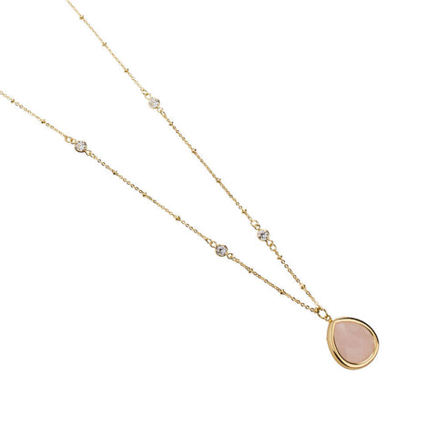14k Gold Dipped Blush Pink Charm Pendant Necklace, Minimalist Jewelry, Minimalist Necklace, Boho Necklace, Long Necklace, Rose Gold Jewelry