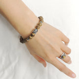 Men's Women Agarwood Adjustable Braided Bracelet 925 Sterling Silver Buddha Head OM Spacers DiyNotion BR867