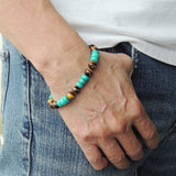 Men's Women Tiger Eye Turquoise Sterling Silver Bracelet 925 Clasp DiyNotion Handmade BR113