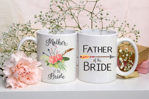 Parents of the Bride, Mother of the Bride Mug, Father of the Bride Mug, Set of Two, Wedding Mug, Coffee Mug, Wedding Party Gift Coffee Cup