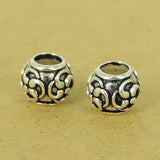 2 Pcs Sterling Silver Barrel Beads Vintage DIY Jewelry Making WSP514X2 Wholesale: See Discount Coupons in Item Details