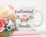Personalized Bridesmaid Gift, Bridesmaid Coffee Mug, Custom Wedding Gift, Gift For Bridesmaid Personalized, Wedding Party Gift, Coffee Cup