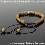 Men's Women Agarwood Adjustable Braided Bracelet 925 Sterling Silver OM Buddhism Bead DiyNotion BR835