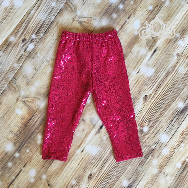 Girls Hot Pink Sequin Pant