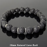 Men's Women Bracelet Lava Rock Tibetan Silver Yoga Mala DiyNotion Handmade T280