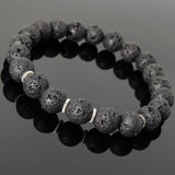 Men's Women Bracelet Lava Rock Tibetan Silver Yoga Mala DiyNotion Handmade T280