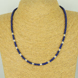 Men's Women Lapis Lazuli 925 Sterling Silver Necklace Handmade Nugget Beads & Clasp DiyNotion Handmade NK154