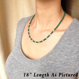 Men's Women Malachite 925 Sterling Silver Necklace Handmade Nugget Beads & Clasp DiyNotion Handmade NK155