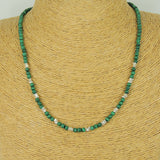 Men's Women Malachite 925 Sterling Silver Necklace Handmade Nugget Beads & Clasp DiyNotion Handmade NK155