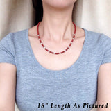 Men's Women Red Jasper Stone 925 Sterling Silver Necklace Handmade Nugget Beads & Clasp DiyNotion Handmade NK162