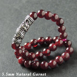 Men's Women Garnet Bracelet 925 Sterling Silver Dragon Charm DiyNotion Handmade BR990