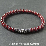 Men's Women Garnet Bracelet 925 Sterling Silver Cross Charm DiyNotion Handmade BR991