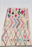 AZILAL. 6'8"x4'1''Vintage Moroccan Rug. Wool Boucherouite Carpet. Modern Design.