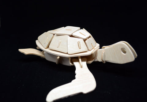 3D Wooden Jigsaw Puzzle Sea Turtle Pattern Children Educational Wood Craft Puzzle Eco-Friendly Toy Kit for Child Easter Gift for Kids