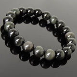 Men's Women Rainbow Black Obsidian Bracelet Natural Healing Gemstone Crystal Healing DiyNotion BR998
