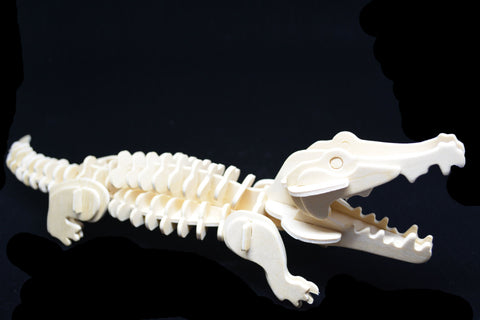 3D Wooden Jigsaw Puzzle Crocodile Pattern Children Educational Wood Craft Puzzles Eco-Friendly Toy Kit for Child Easter Gift for Kids