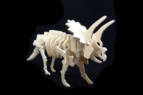 3D Wooden Jigsaw Puzzle Triceratops Pattern Children Educational Wood Craft Puzzle Eco-Friendly Toy Kit for Child Easter Gift for Kids