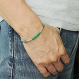 Men's Women African Green Turuqoise Bracelet 925 Sterling Silver Handmade Beads DiyNotion BR861