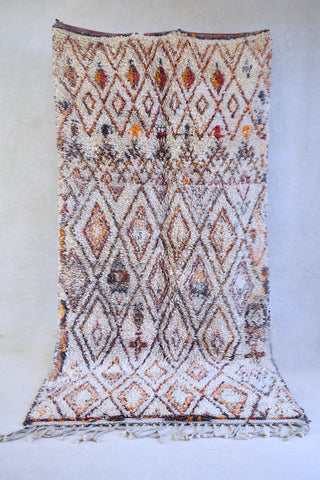 Beni ourain 11'5"x5'10" Vintage Moroccan Rug. Wool Beni MGUILD Carpet. Modern Design.