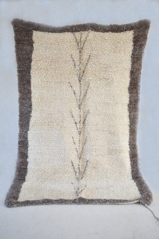 BENI OURAIN. 9'11"'x6'9"Vintage Moroccan Rug. Wool Beni Ourain Carpet. Modern Design.