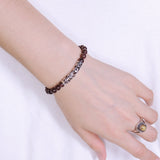 Men's Women Garnet Sterling Silver Bracelet Gemstone 925 Lucky Charm DiyNotion Handmade BR469