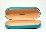 Leather Glasses Case Hard Eyeglasses Case Teal Sunglass Case Italian Leather Glasses Case Gift For Him Gift For Her Made in Italy