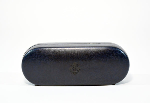 Leather Glasses Case Hard Eyeglasses Case Dark Blue Sunglass Case Italian Leather Glasses Case Gift For Him Gift For Her Mens Gift Idea