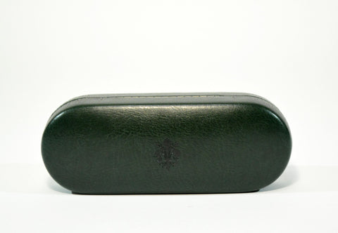 Leather Glasses Case Hard Eyeglasses Case Dark Green Sunglass Case Italian Leather Glasses Case Gift For Him Gift For Her Husband Gift