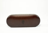 Leather Glasses Slim Case Dark Brown Hard Eyeglasses Case Sunglass Case Italian Leather Glasses Case Gift For Him and Her Made in Italy