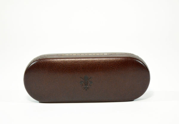 Leather Glasses Slim Case Dark Brown Hard Eyeglasses Case Sunglass Case Italian Leather Glasses Case Gift For Him and Her Made in Italy