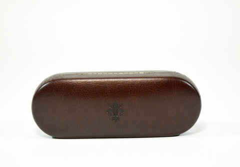 Leather Glasses Slim Case Dark Brown Hard Eyeglasses Case Sunglass Case Italian Leather Glasses Case Gift For Him and Her Made in Italy