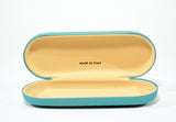 Leather Glasses Slim Case Teal Hard Eyeglasses Case Sunglass Case Italian Leather Glasses Case Gift For Him and Her Made in Italy