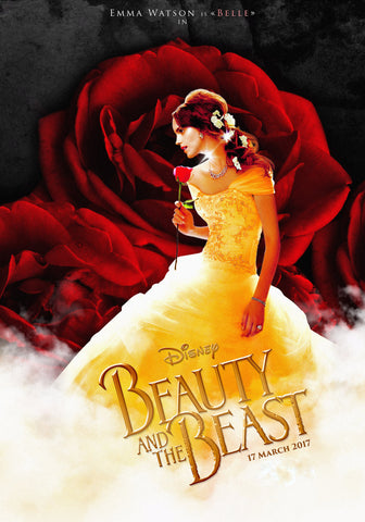 Beauty and the Beast 2017 Disney Movie, Emma Watson Poster Beauty and the Beast Print Emma Watson Poster Movie Art Size 13x20 24x36 32x48 #2