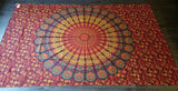 Red Mandala flat sheet/tapestry/Boho beach Roundie/Mandala Roundie/Beach Roundie Towel/Mandala Couch Throw/Beach Throw/Boho Roundie