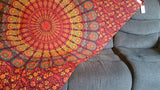 Red Mandala flat sheet/tapestry/Boho beach Roundie/Mandala Roundie/Beach Roundie Towel/Mandala Couch Throw/Beach Throw/Boho Roundie