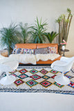 Azilal. Vintage Moroccan Rug. Wool Boucherouite Carpet. Modern Design.