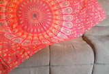 Red Mandala flat sheet/tapestry/Boho beach Roundie/Mandala Roundie/Beach Roundie Towel/Mandala Couch Throw/Beach Throw/Boho Roundie