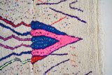 Azilal . Vintage Moroccan Rug. Wool Boucherouite Carpet. Modern Design.