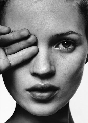 Kate Moss Hand over Eye Super Model Sexy Poster, Art B&W Print, High Quality Artwork, Home Deco, Art Print, Fashion Art Size 13x20" 24x36"