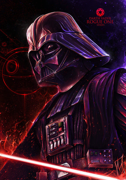 Star Wars Darth Vader Print Poster, Rogue One: A Star Wars Story 2016 Movie Poster, Star Wars Art, lightsaber, Size 13x20" 24x36" 32x48"