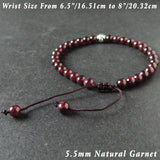 Men's Women Garnet Adjustable Braided Bracelet Tibetan Silver Cross Bead DiyNotion T286