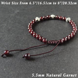 Men's Women Garnet Adjustable Braided Bracelet Tibetan Silver Cross Beads DiyNotion T287