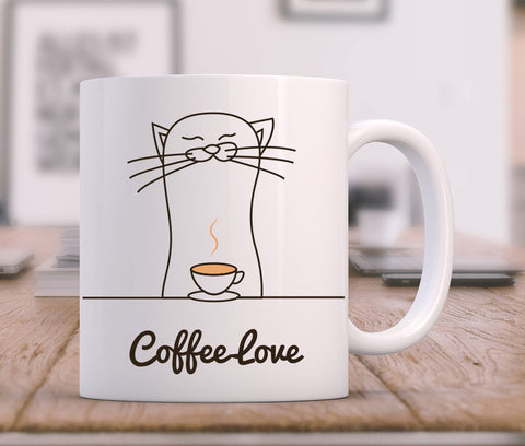 Cat Mug, Funny coffee mug, work mug, Coffee Lovers gift, Funny Cat Mug, I Love Coffee, Cat Lover Gift, Cat Mom Mug, cats and caffeine